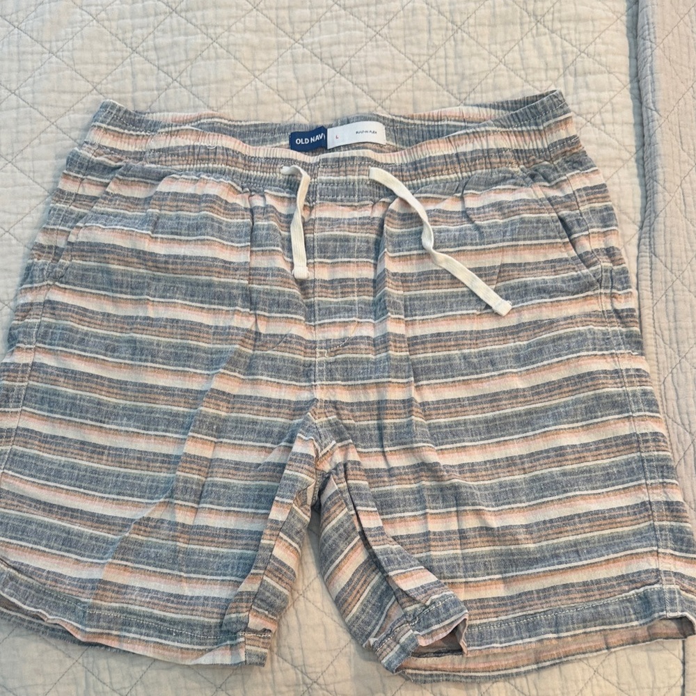 Old Navy Men's Striped Board Shorts - Gray and Pink